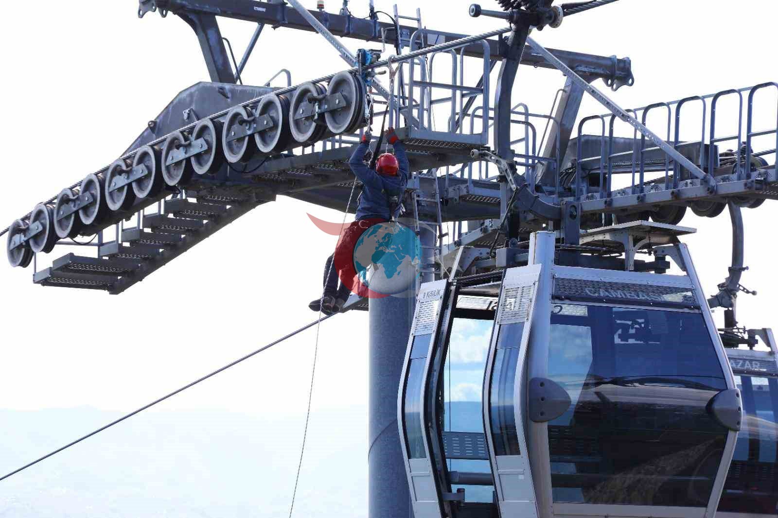 Ordu’da teleferik hattında kurtarma tatbikatı