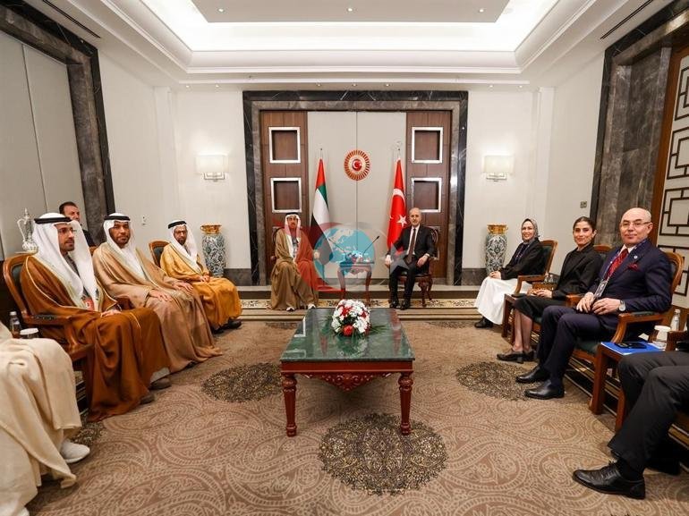 TBMM Başkanı Kurtulmuş, BAE Federal Ulusal Konseyi Başkanı Ghobash ile görüştü