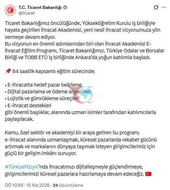 İhracat Akademisi E-İhracat Eğitim Programı başladı