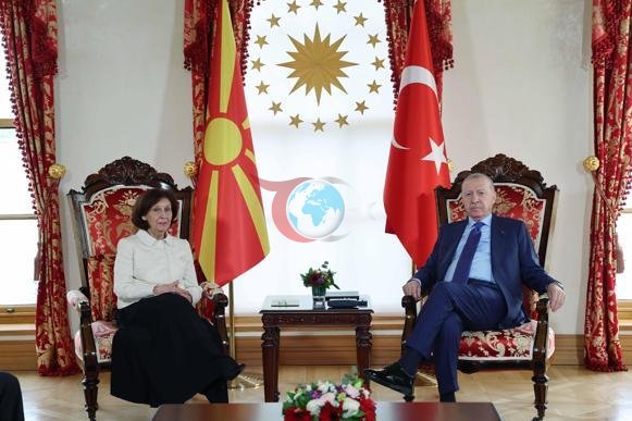 Cumhurbaşkanı Erdoğan, Kuzey Makedonya Cumhurbaşkanı Davkovayı kabul etti