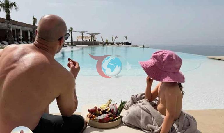 İngiliz oyuncu Jason Statham’dan sonsuzluk havuzunda poz