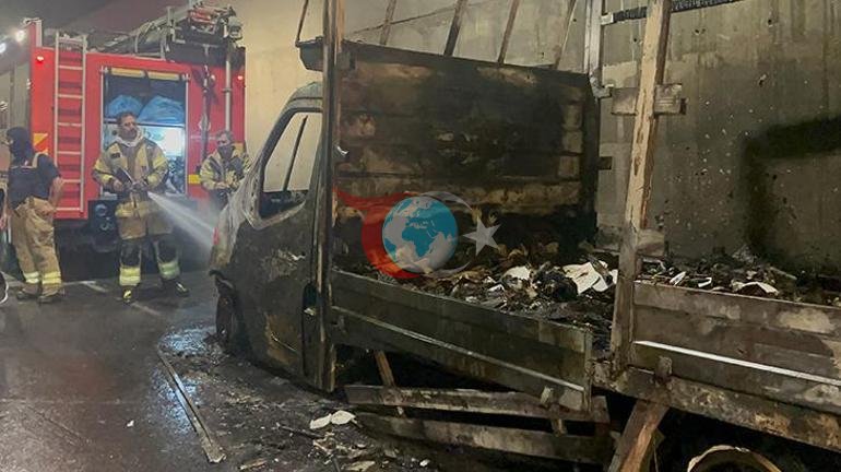 Sabiha Gökçen Havalimanının 2. pistinin altındaki tünelde araç yangını