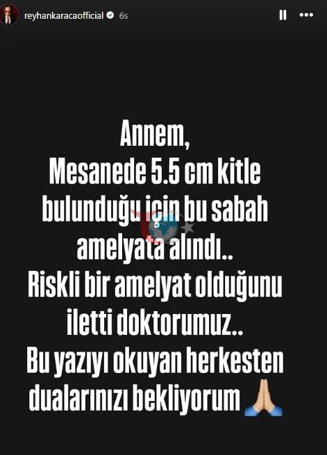 Reyhan Karaca sevenlerinden dua istedi