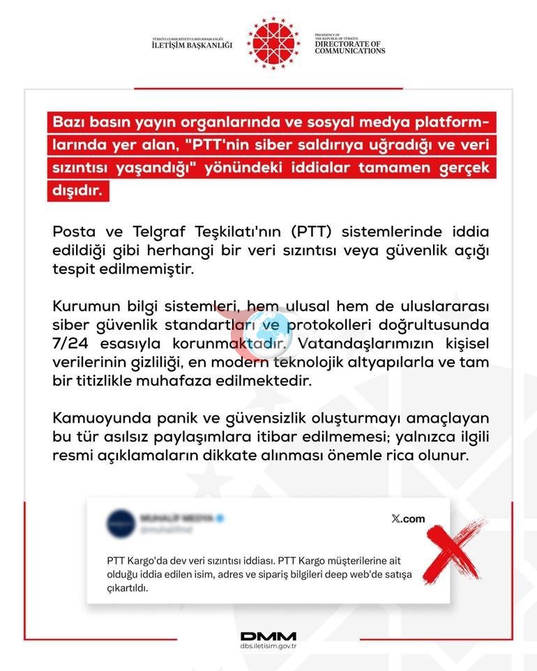 DMM’den PTT’ye siber saldırı iddialarına yalanlama