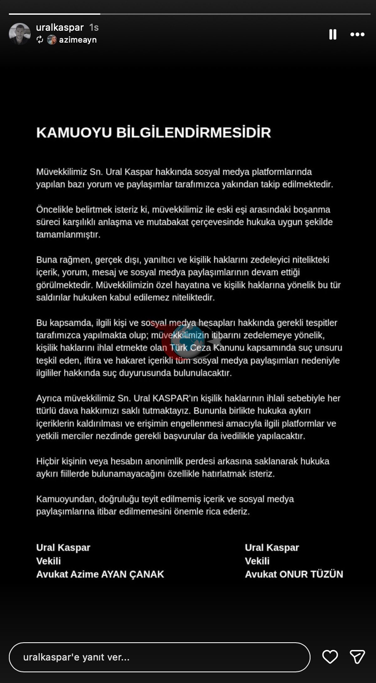 İrem Helvacıoğlu ile boşanan Ural Kaspar'dan açıklama