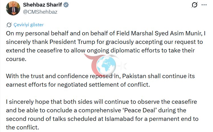 Pakistan Başbakanı Şerif’ten ABD Başkanı Trump’a ateşkes teşekkürü