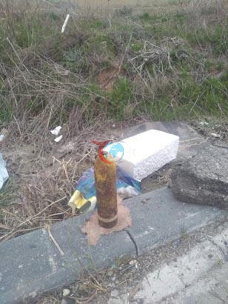 Sivasta yol kenarında havan topu mermisi olduğu değerlendirilen mühimmat bulundu
