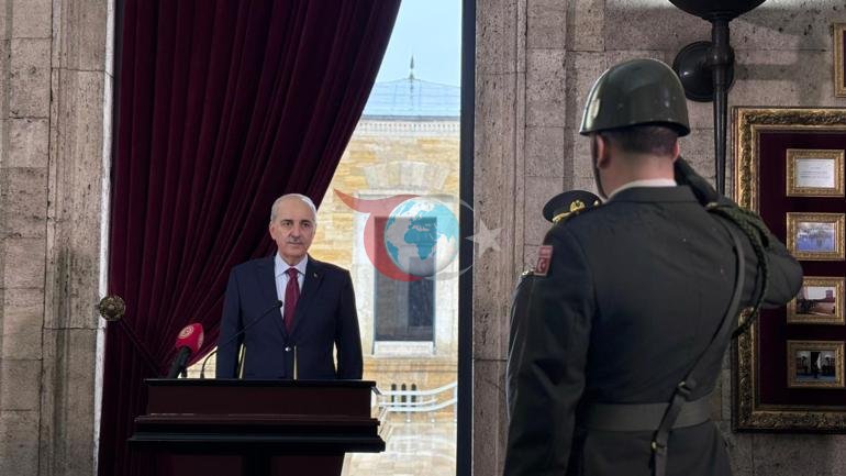 TBMM Başkanı Kurtulmuş ve devlet erkanından Anıtkabire ziyaret