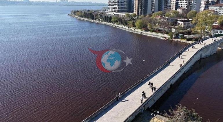 Yer: İstanbul Gölün rengi kırmızıya büründü: Çevre sakinleri tedirgin