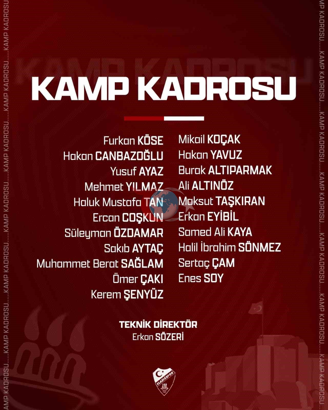 Elazığspor 21 futbolcuyla Adana&rsquo;ya gitti