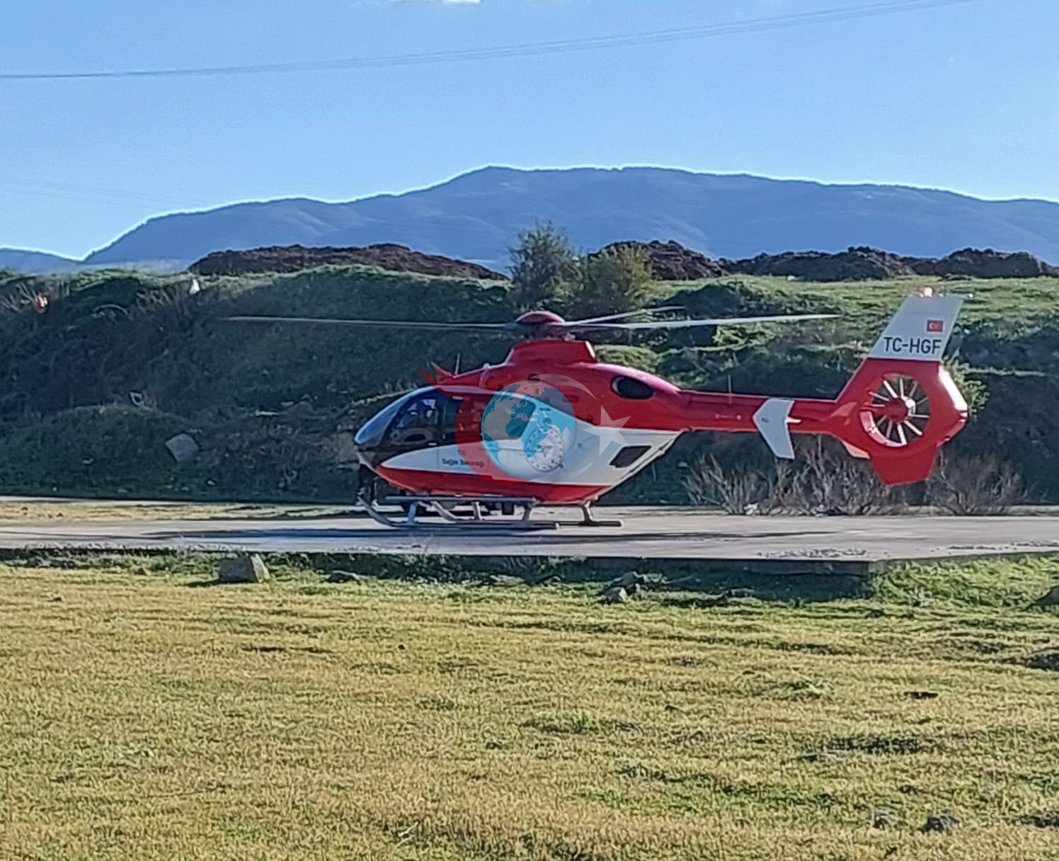 Kalp Krizi Geçiren Hasta İçin Ambulans Helikopter Harekete Geçti