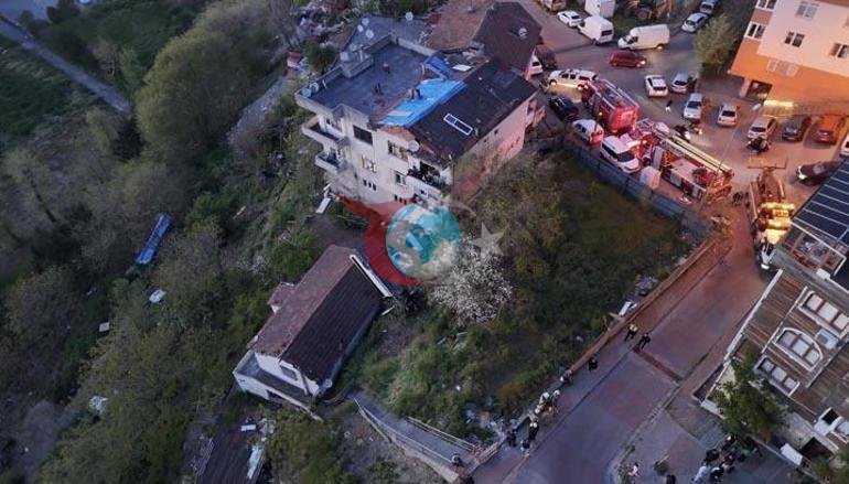 Kağıthanede feci kaza Evin çatısına düşen okul servisinin şoförü öldü