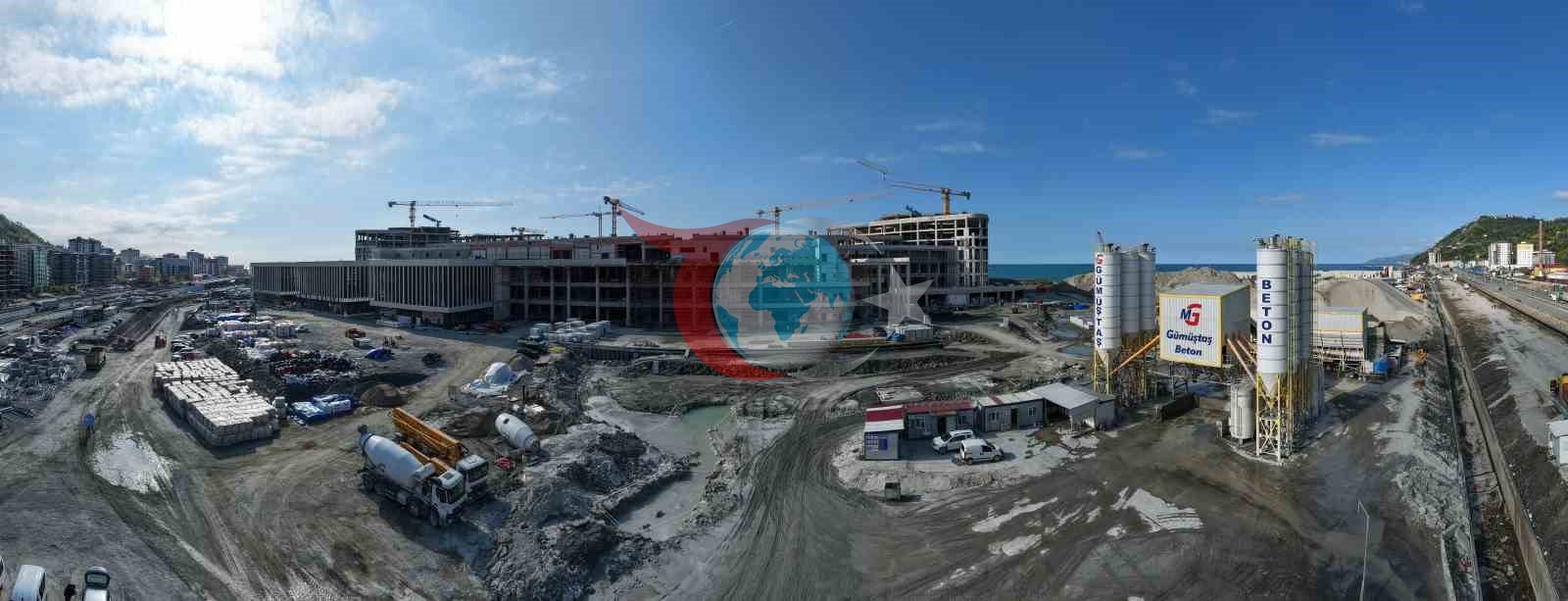 Rize Şehir Hastanesi İnşaatında Çalışmalar Tam Gaz Sürüyor