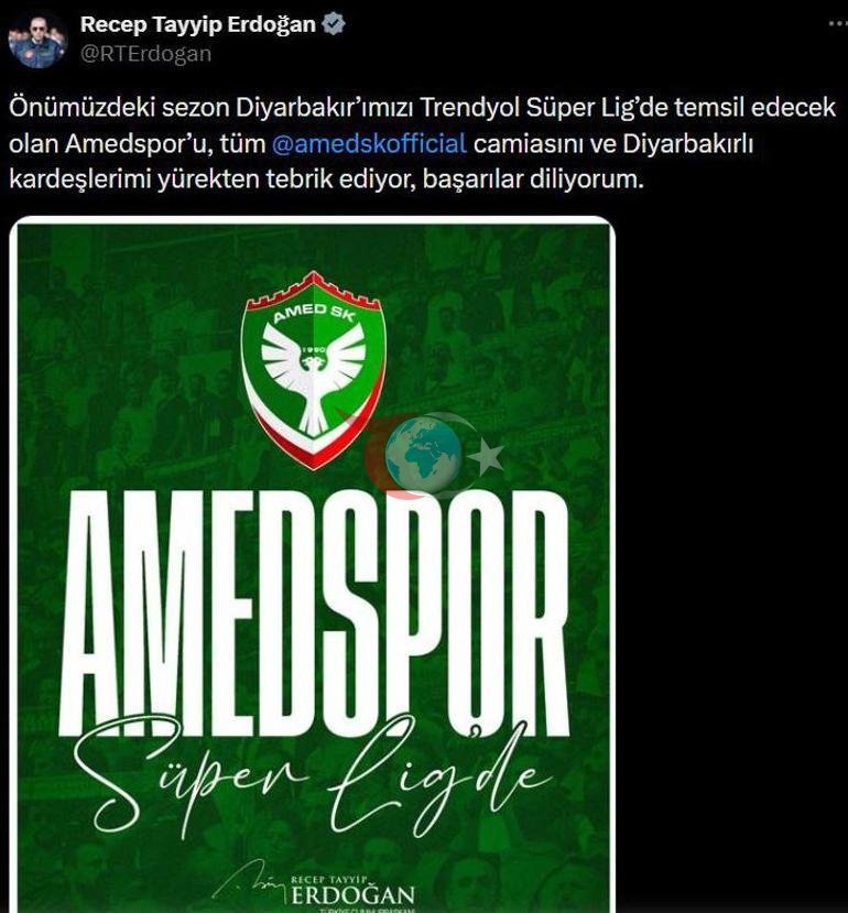 Cumhurbaşkanı Erdoğandan Amedspora tebrik mesajı