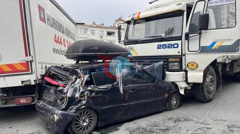 İstanbul Bağcılarda feci kaza Freni boşalan kamyon dehşet saçtı