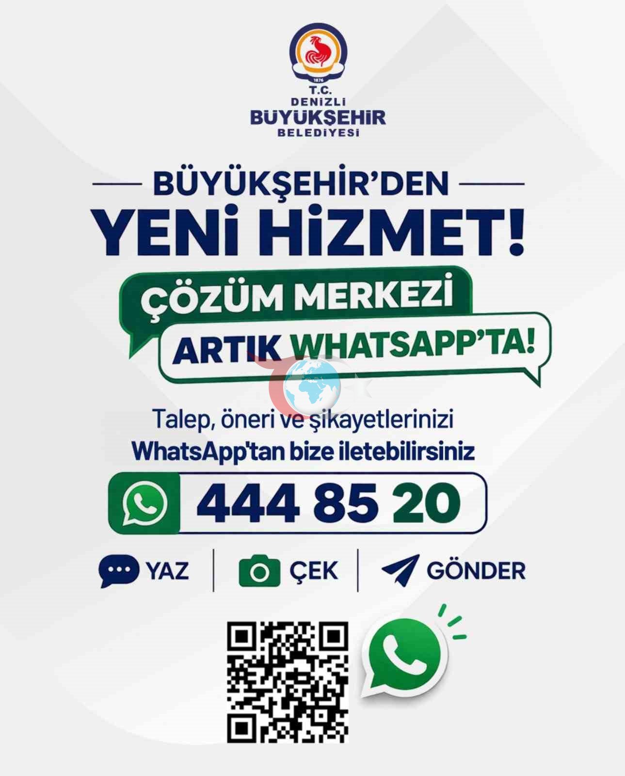 Denizli Büyükşehirin WhatsApp Çözüm Merkezi hizmette