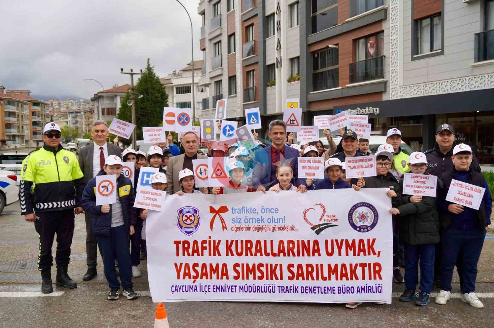 Çaycuma&rsquo;da öğrencilere trafik bilinci aşılandı