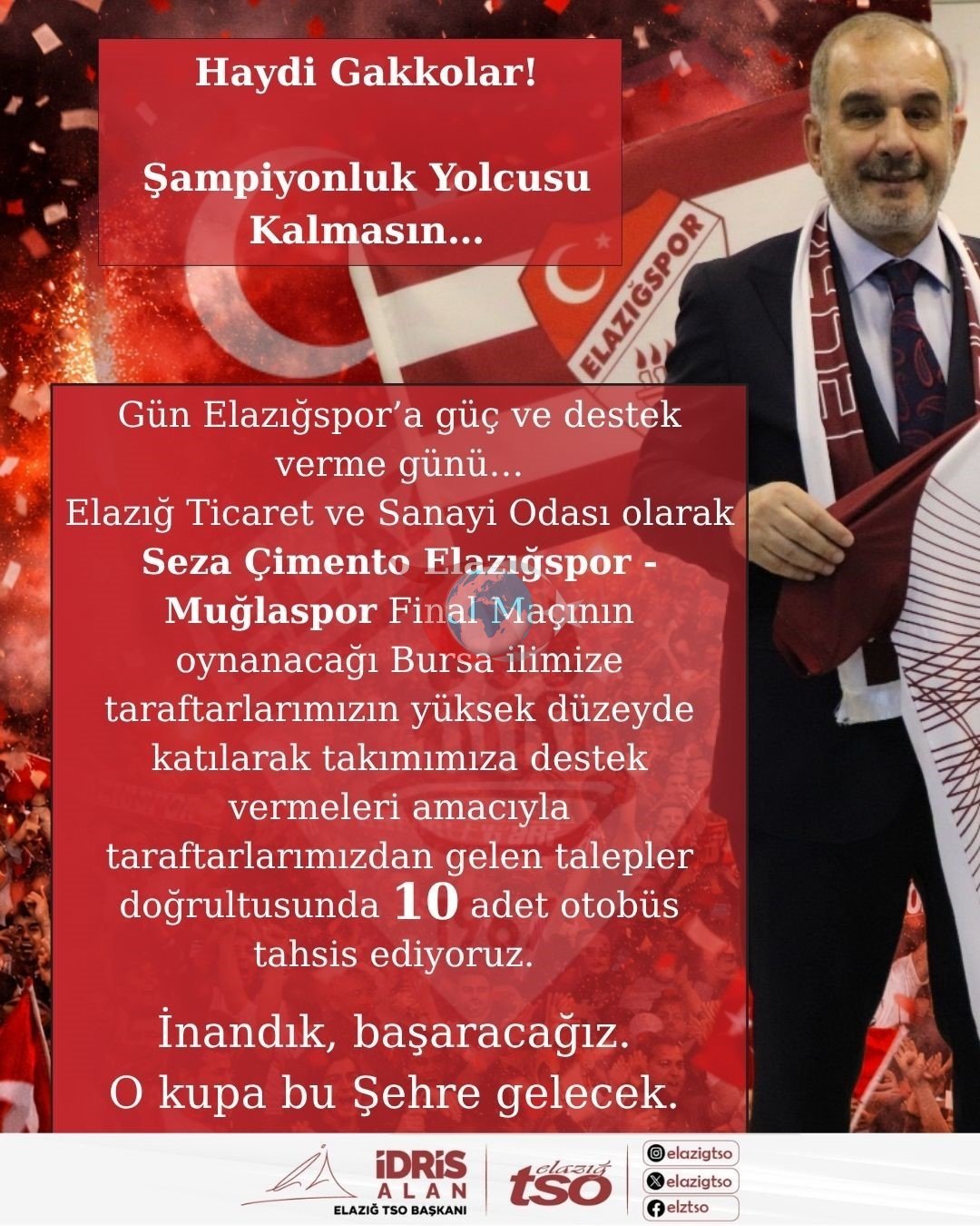 Elazığspor Taraftarlarına Başkan Alan'dan Büyük Jest: 10 Otobüs Tahsis Edildi