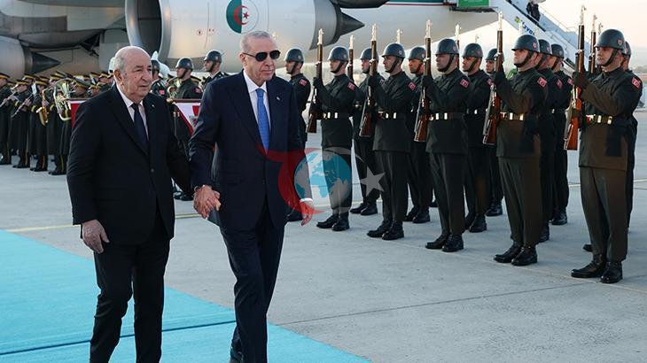 Erdoğan, Cezayir Cumhurbaşkanı Tebbun'u Resmi Törenle Karşıladı