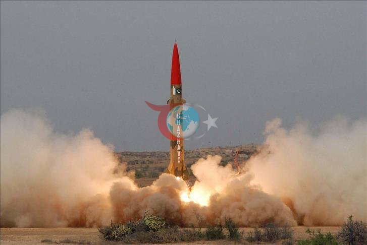 Pakistan'ın füze denemesinden bir görüntü.