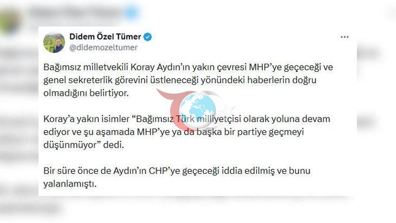 Son dakika... Koray Aydın MHPye mi geçiyor Ankaradan ilk kulis bilgisi geldi