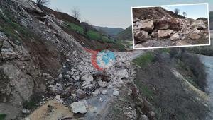 Bingölde korkutan heyelan Yol ulaşıma kapandı