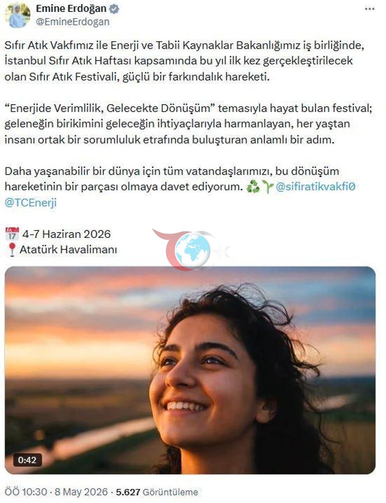 Emine Erdoğandan Sıfır Atık Festivali paylaşımı