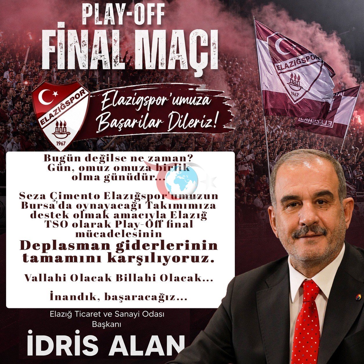 Başkan Alan, Elazığspor'un Deplasman Masraflarını Üstlendi