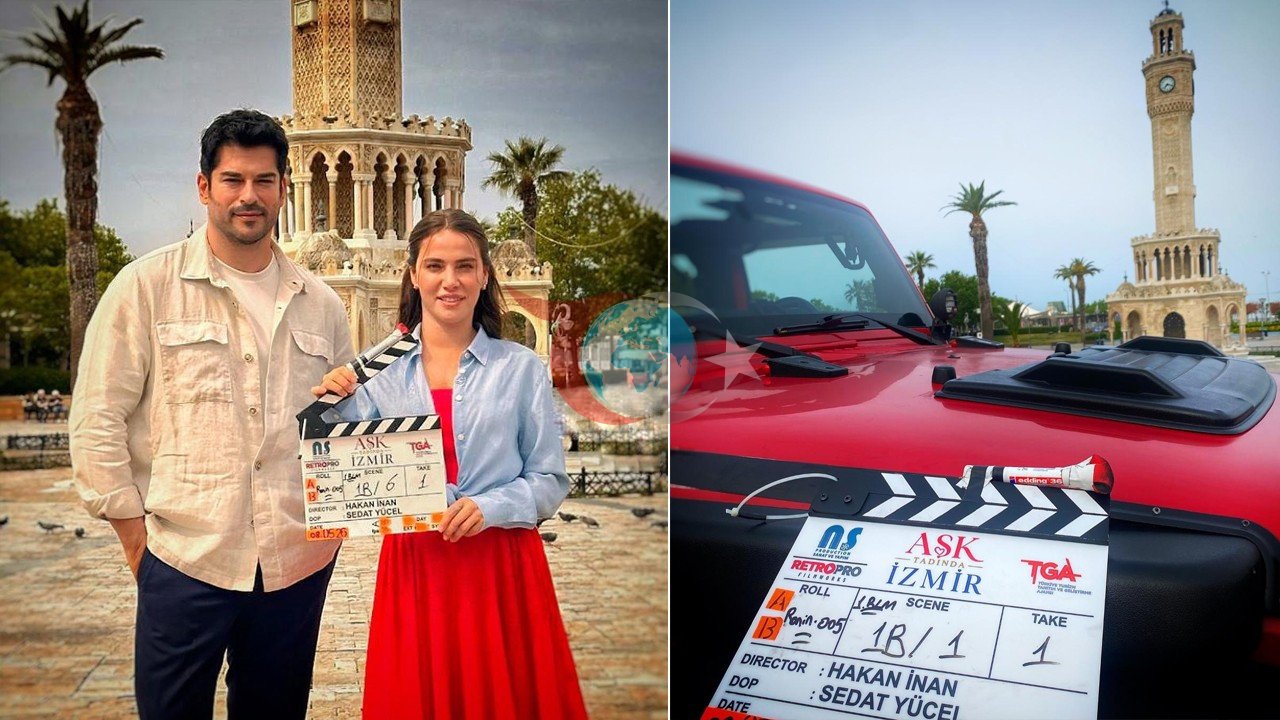 Ceyda Ateş ve Burak Özçivit İzmir'de 'Go Türkiye' Dizisi İçin Kamera Karşısında