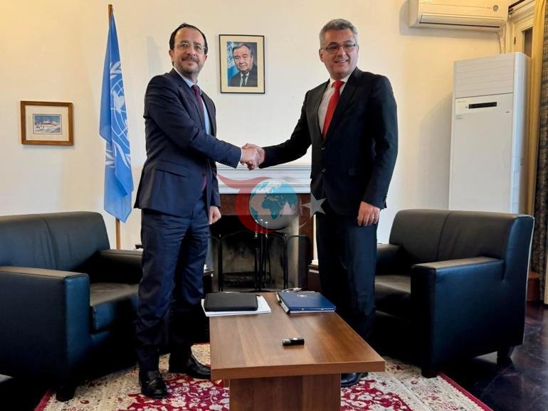 KKTC Cumhurbaşkanı Erhürman ile GKRY lideri Hristodulidis bir araya geldi