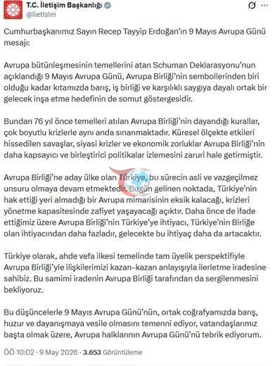Cumhurbaลkanฤฑ Erdoฤan: AB ile iliลkilerimizi kazan-kazan anlayฤฑลฤฑyla ilerletme iradesindeyiz