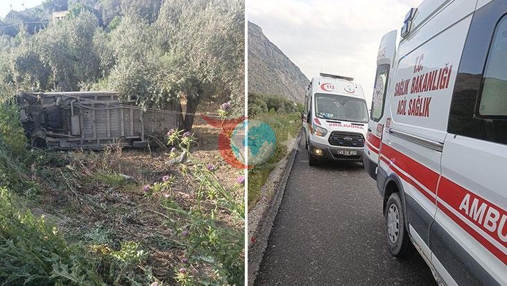 Manisa'da İşçi Servisi Devrildi: Çok Sayıda Yaralı Var