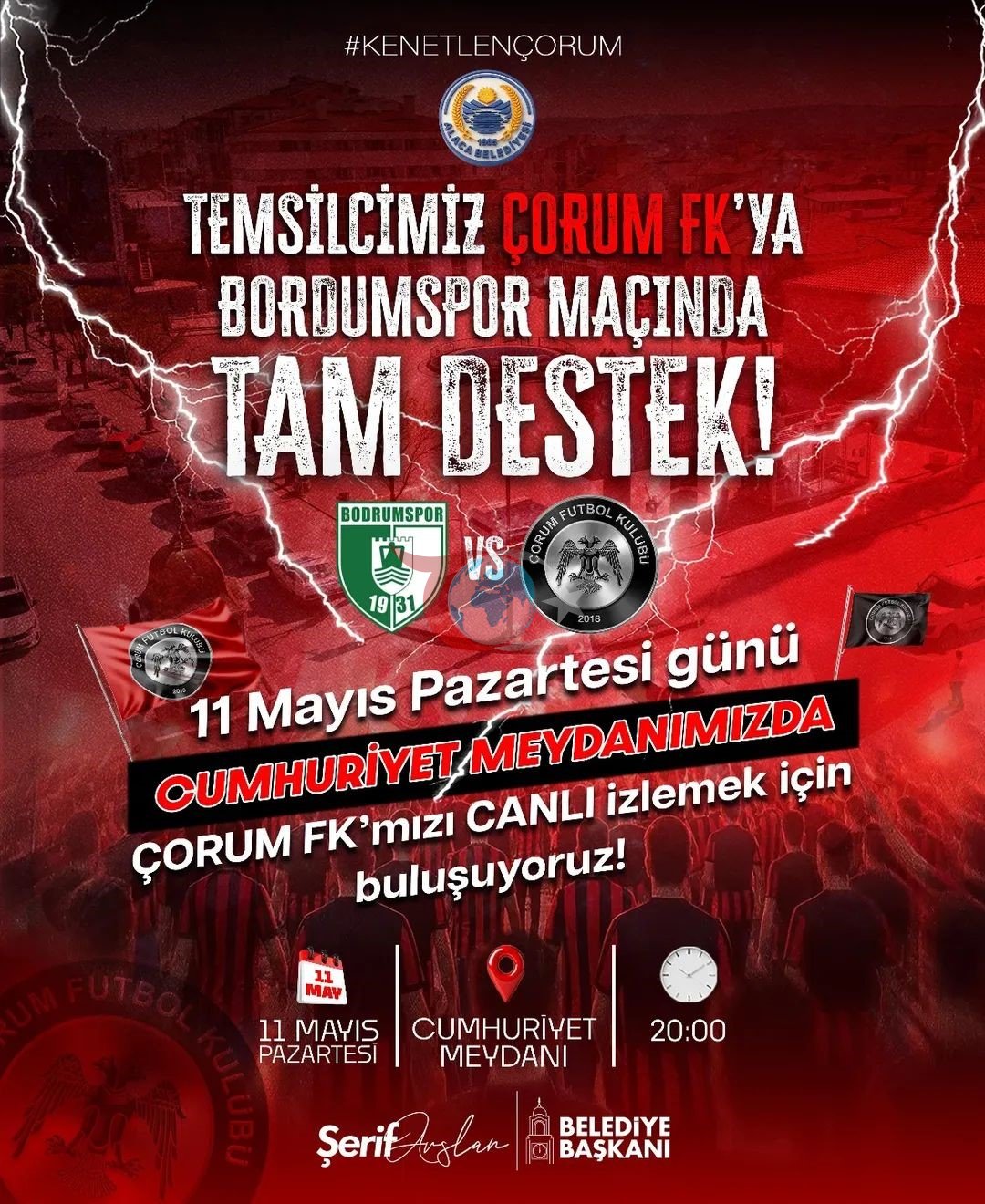 Alaca’da Çorum FK maçı heyecanı dev ekranda yaşanacak