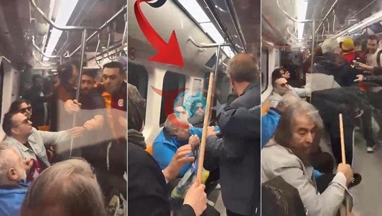 Galatasarayın şampiyonluk kutlamasında ortalık karıştı Metroda oklava şoku