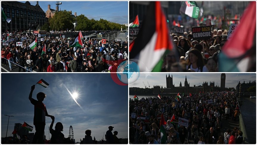 Dünyanın dörtbir yanında İsrail'in katliamlarına karşı protesto gösterileri düzenlendi
