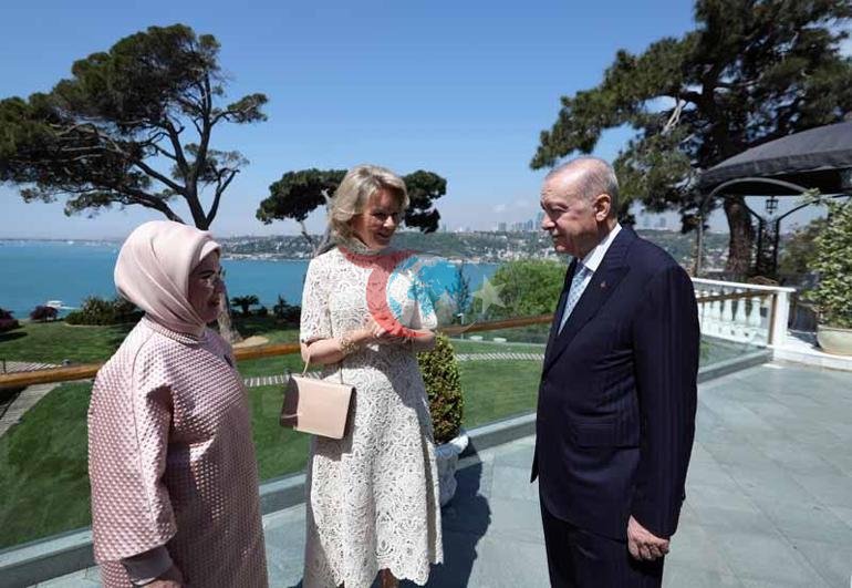 Cumhurbaşkanı Recep Tayyip Erdoğan, Belçika Kraliçesi Mathilde’yi kabul etti