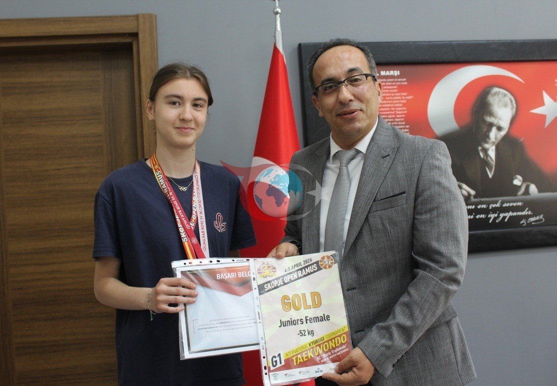 Makedonya’da altın madalya kazanan öğrenciden Türkiye şampiyonluğu