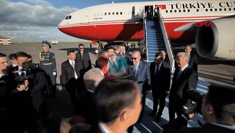 Prezident Ərdoğan Qazaxıstanda Tokayev tərəfindən rəsmi mərasimlə qarşılandı