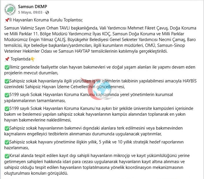 Samsunโda hayvan barฤฑnaฤฤฑ olmayan ilรงeler