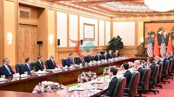 ABD ve Çin liderleri Pekinde bir araya geldi