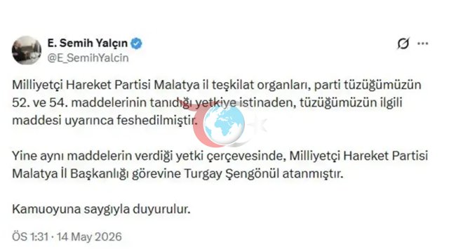 MHP-dən Yalçın açıqladı: Daha bir əyalət təşkilatı ləğv edildi - Şəkil: 0