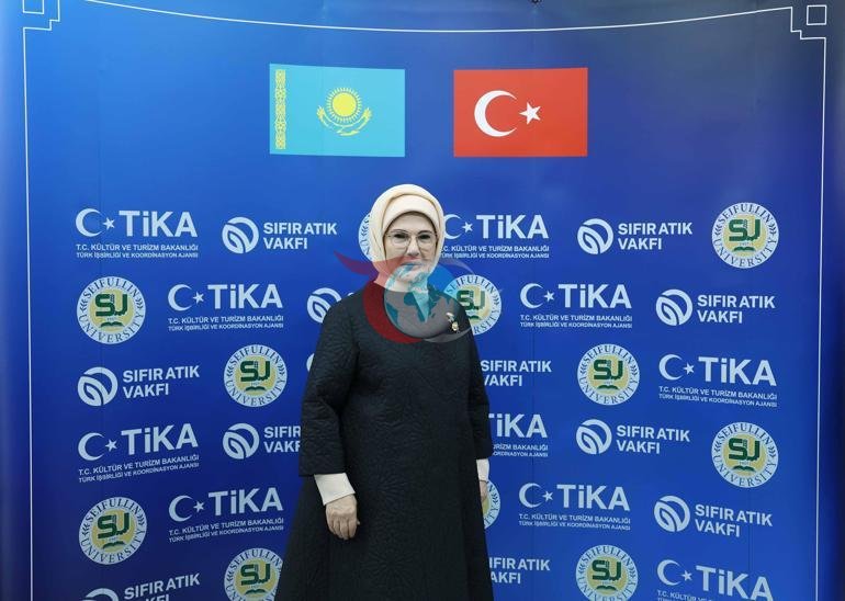 Əminə Ərdoğan Qazaxıstanda Sıfır Tullantı Təhsil Laboratoriyasını açdı