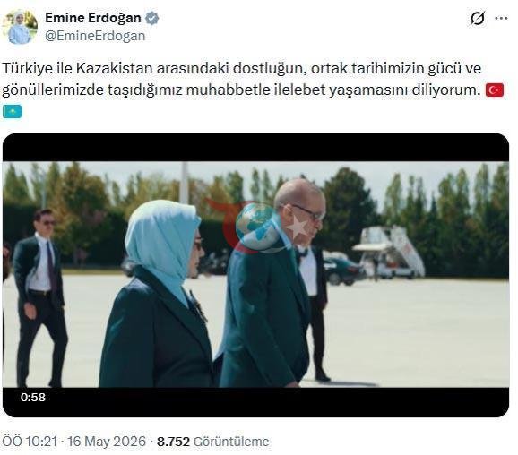 Emine Erdoğan'dan Qazaxıstan paylaşımı