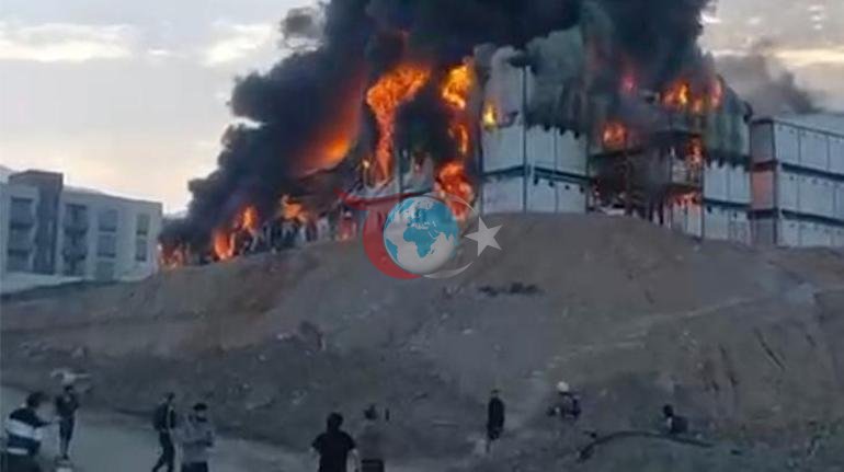 Kahramanmaraşta şantiye alanında yangın: 1 ölü, 6 yaralı