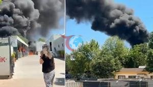 Plastik boru anbarında yanğın söndürülüb