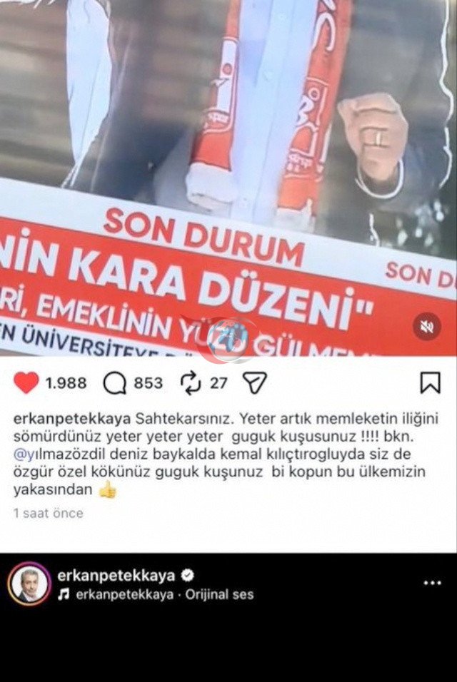 Erkan Petekkaya'nın Özgür Özel paylaşımı olay oldu apar topar sildi - Resim: 0