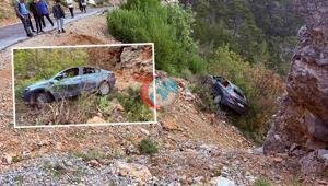 Antalyada otomobil şarampole uçtu 3ü çocuk 5 kişi yaralandı