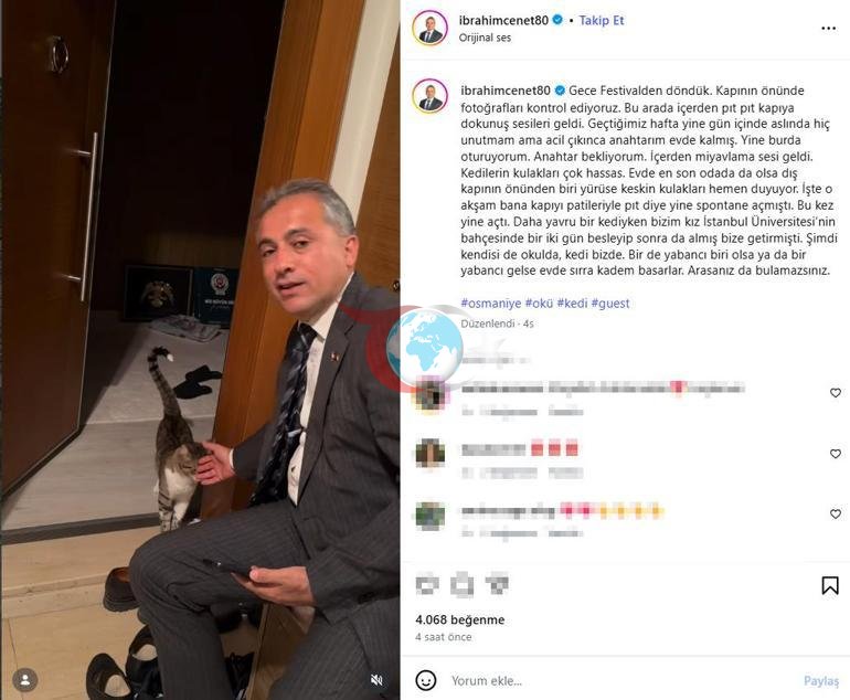 Hokim kalitini unutdi Uning mushuki Fred eshikni ochdi