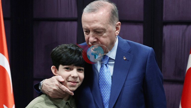Prezident Ərdoğan Qəzzanın kiçik şahidi Ramazan Əbu Cezeri qəbul etdi
