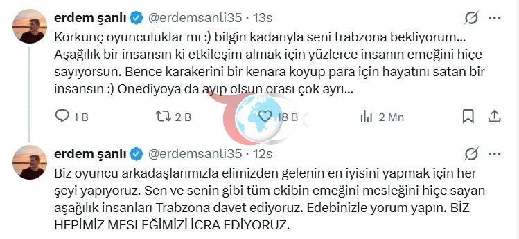 Oyuncu Erdem Şanlı&rsquo;dan, Kaan Sekban&rsquo;a çok sert sözler